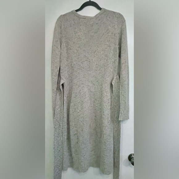 Ann Taylor Mix Wool Gray Knitted Sweater Belted Sweater Dress Size M - Picture 4 of 9